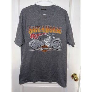 Harley Davidson T-Shirt Size Large Save A Horse Ride.. Alberta, Canada